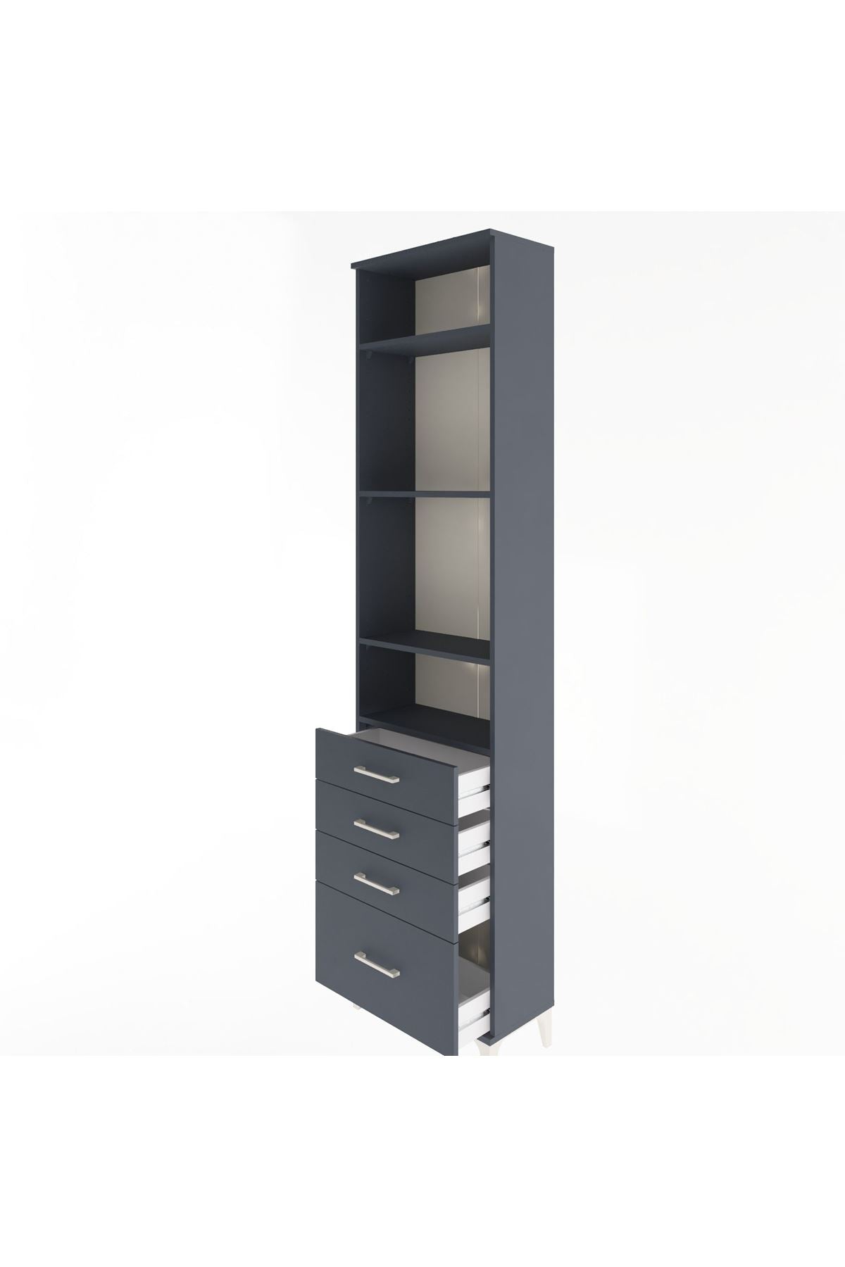 Arges Dolap 4 Raflı 4 Çekmeceli 60x30x243 - S32M010V5A