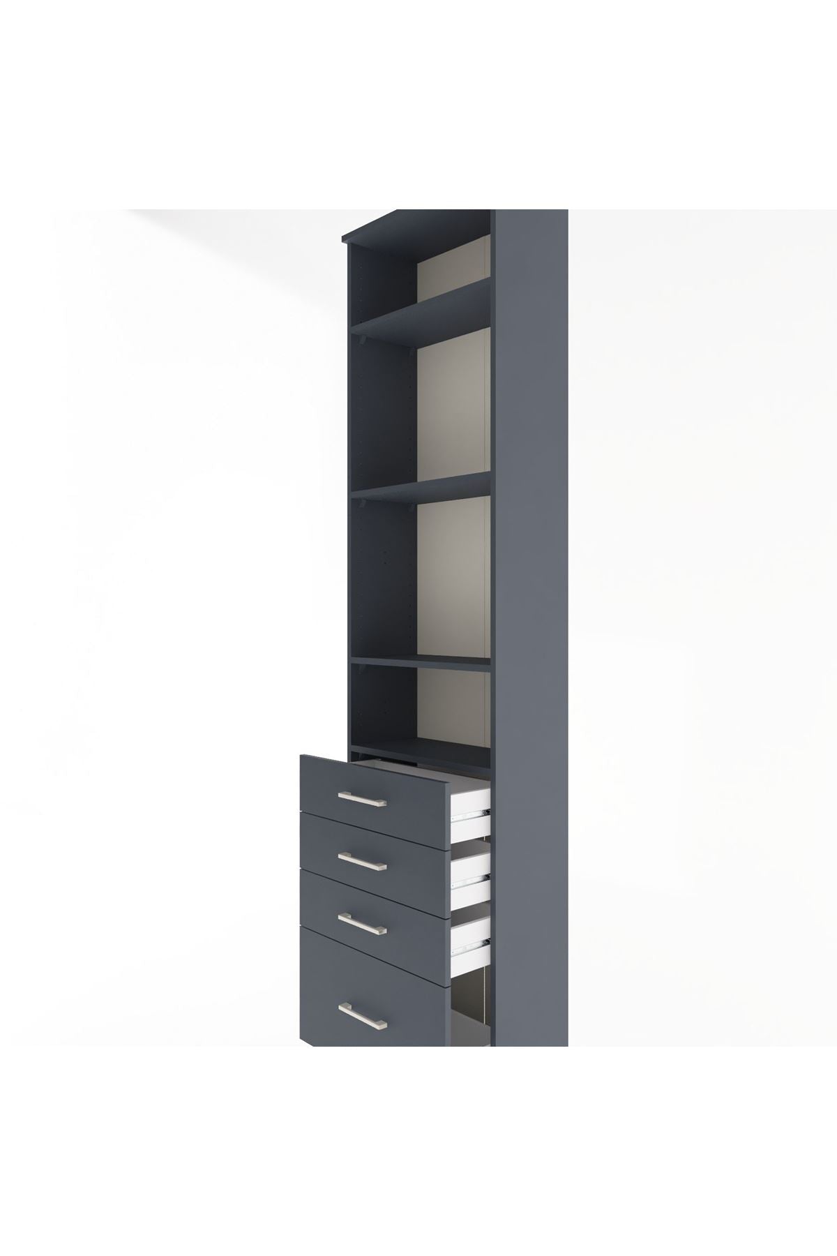 Arges Dolap 4 Raflı 4 Çekmeceli 60x30x243 - S32M010V5A