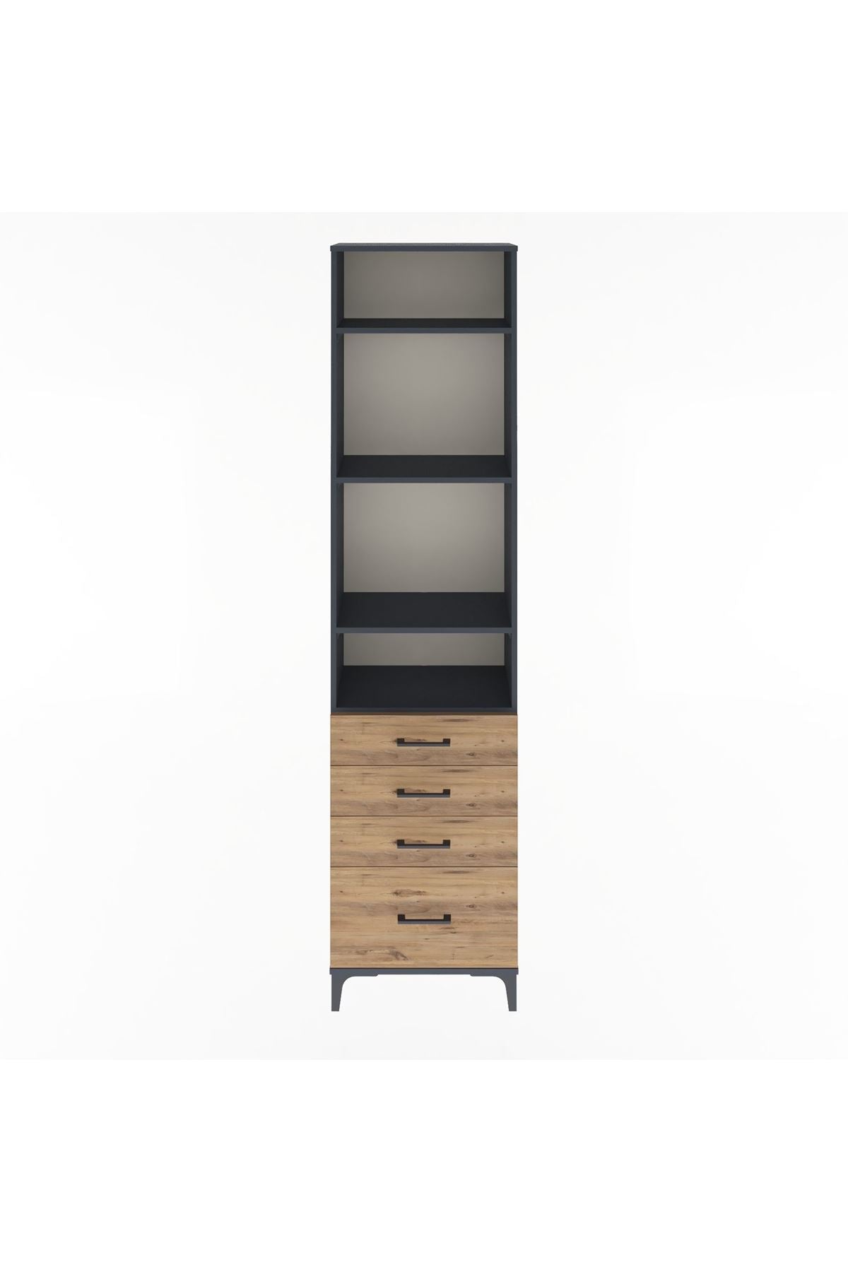 Arges Dolap 4 Raflı 4 Çekmeceli 60x30x243 - S32M010V6A