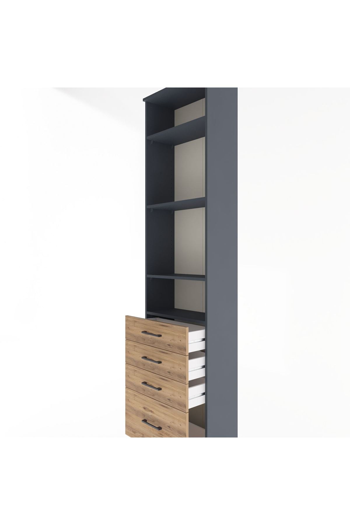 Arges Dolap 4 Raflı 4 Çekmeceli 60x30x243 - S32M010V6A