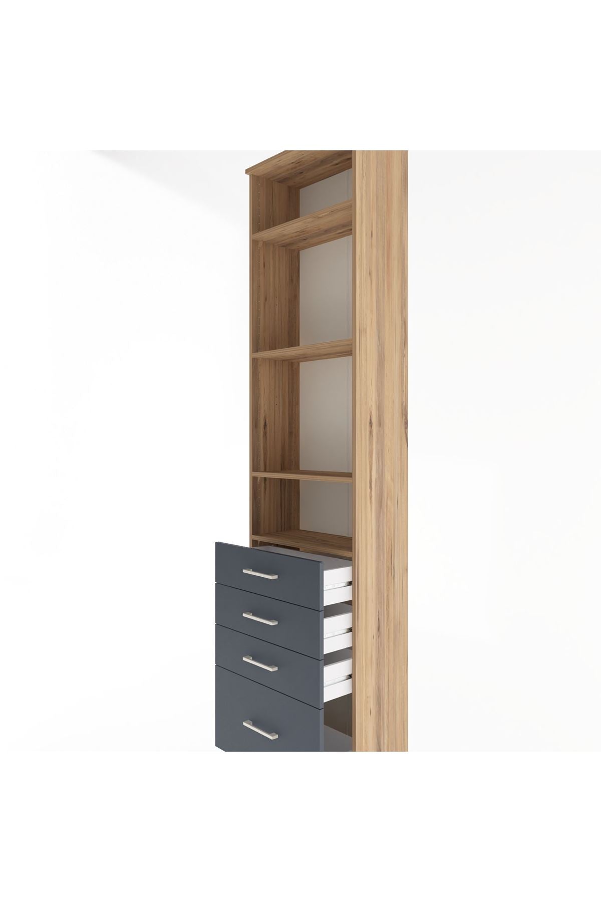 Arges Dolap 4 Raflı 4 Çekmeceli 60x30x243 - S32M010V8A