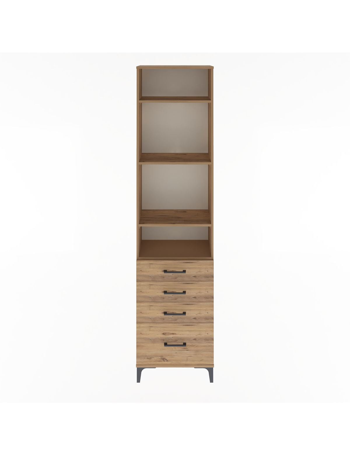 Arges Dolap 4 Raflı 4 Çekmeceli 60x30x243 - S32M010V9A