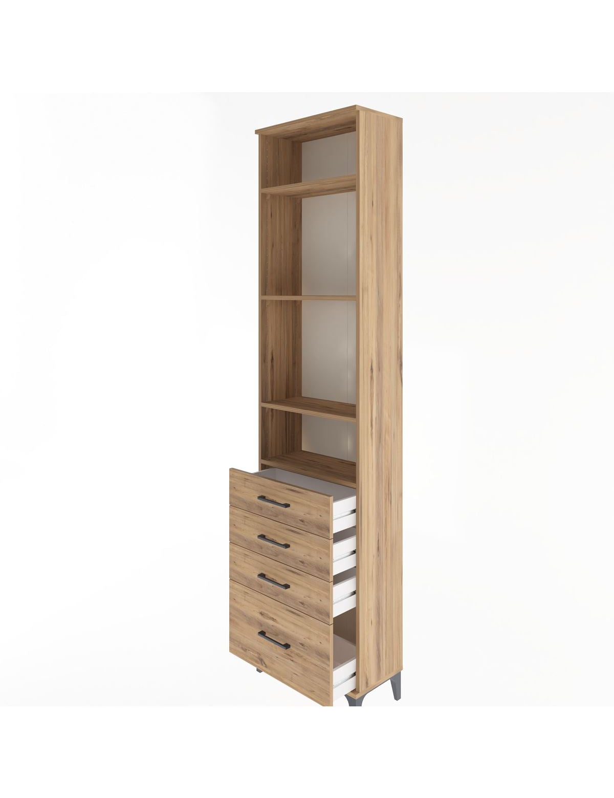 Arges Dolap 4 Raflı 4 Çekmeceli 60x30x243 - S32M010V9A