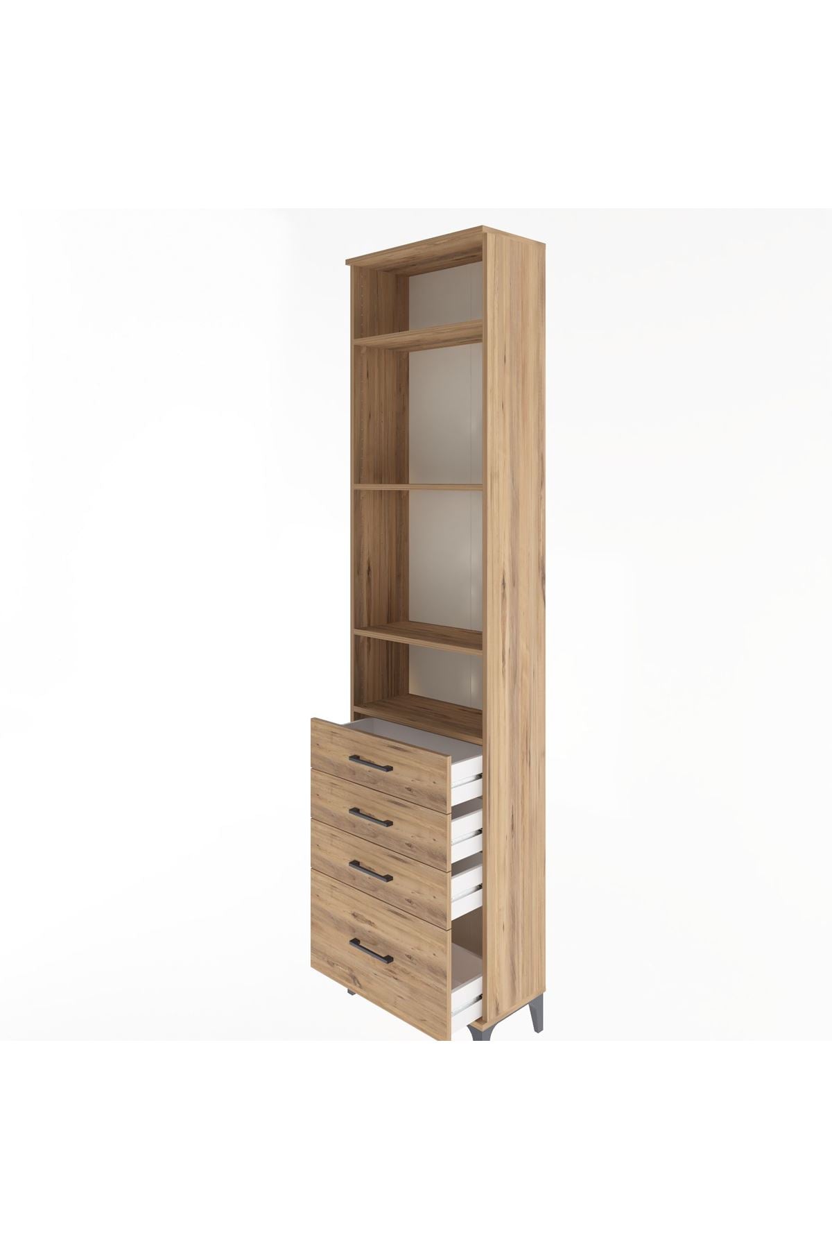 Arges Dolap 4 Raflı 4 Çekmeceli 60x30x243 - S32M010V9A