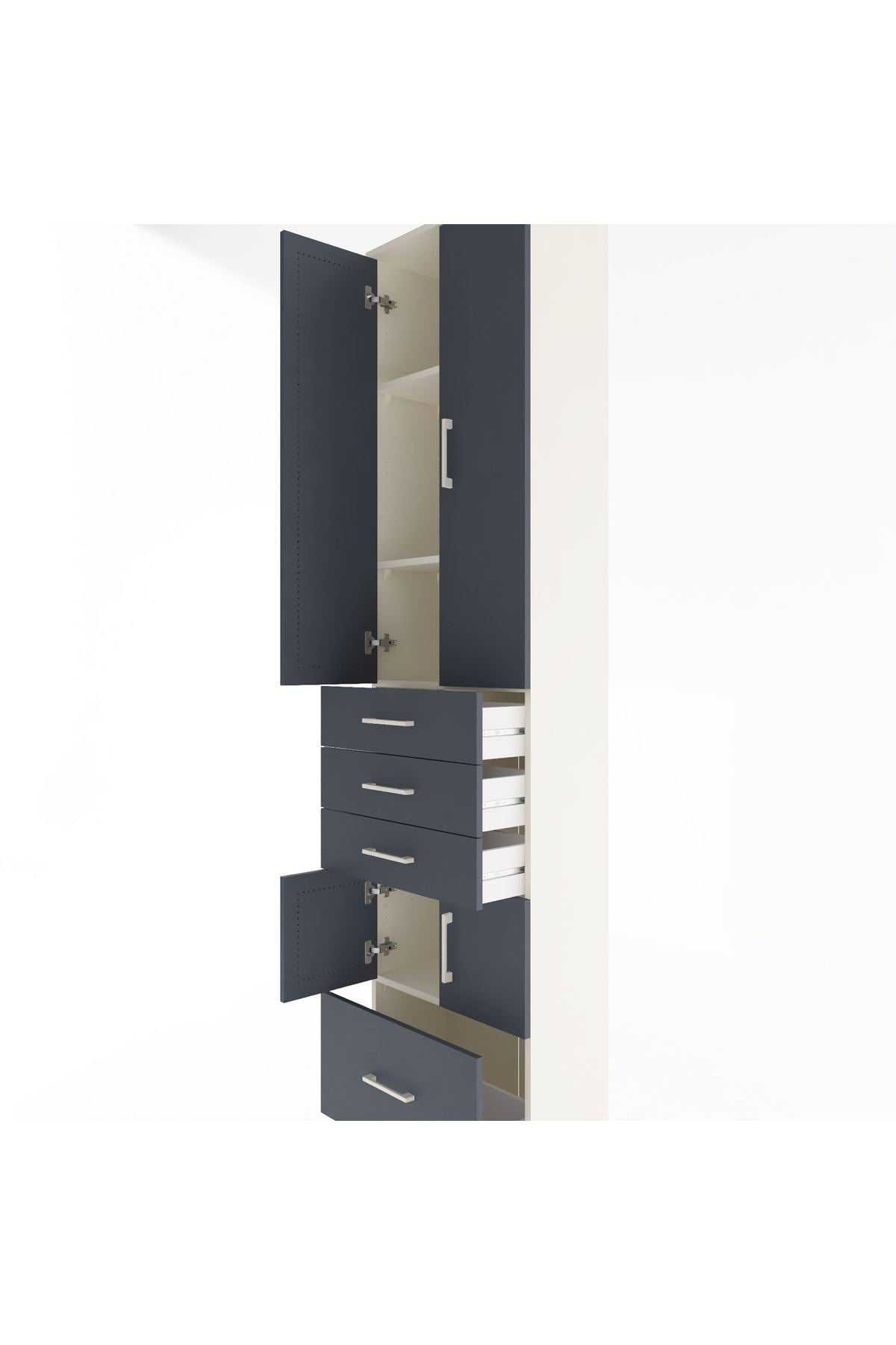 Arges Dolap 4 Raflı 4 Çekmeceli 4 Kapaklı 60x30x243 - S32M011V2A