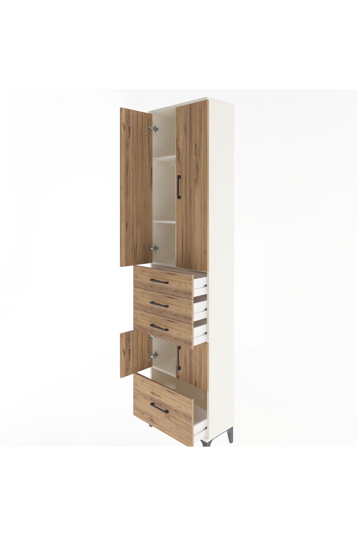 Arges Dolap 4 Raflı 4 Çekmeceli 4 Kapaklı 60x30x243 - S32M011V3A