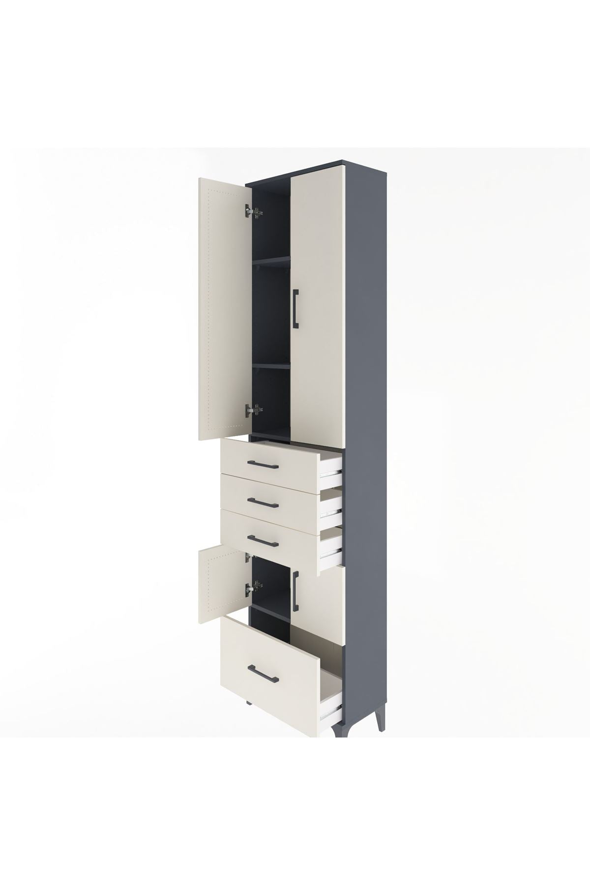 Arges Dolap 4 Raflı 4 Çekmeceli 4 Kapaklı 60x30x243 - S32M011V4A