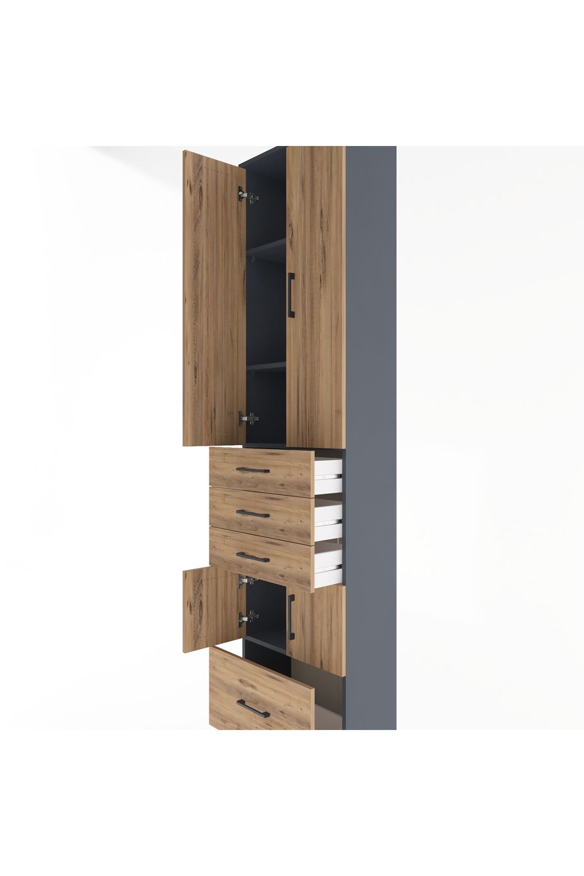 Arges Dolap 4 Raflı 4 Çekmeceli 4 Kapaklı 60x30x243 - S32M011V6A