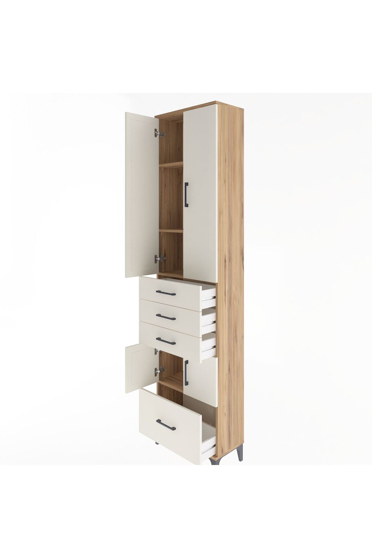 Arges Dolap 4 Raflı 4 Çekmeceli 4 Kapaklı 60x30x243 - S32M011V7A