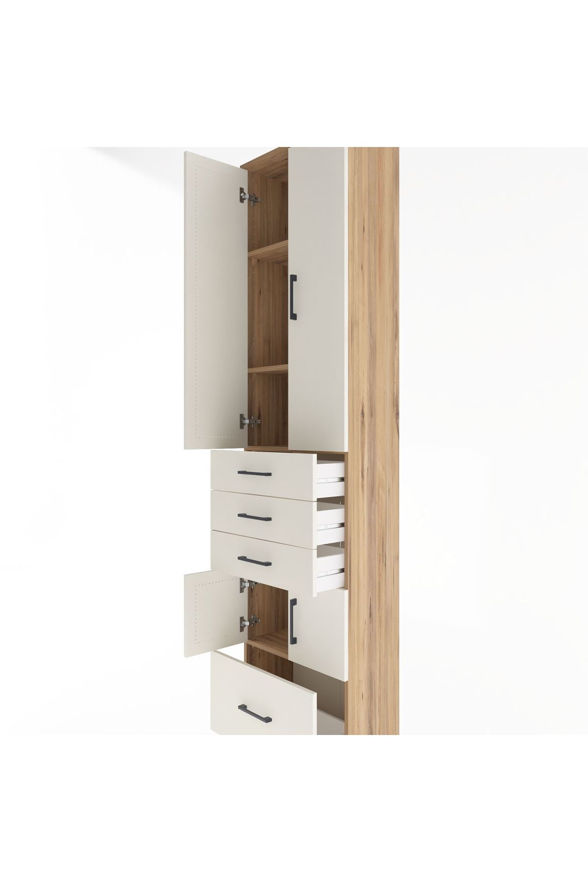 Arges Dolap 4 Raflı 4 Çekmeceli 4 Kapaklı 60x30x243 - S32M011V7A