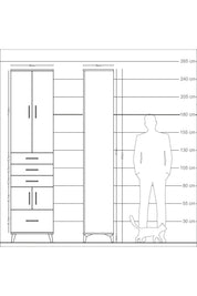Arges Dolap 4 Raflı 4 Çekmeceli 4 Kapaklı 60x30x243 - S32M011V8A