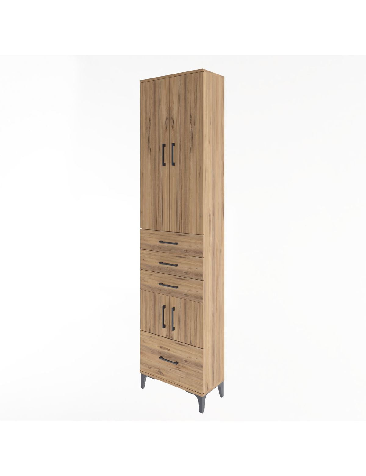 Arges Dolap 4 Raflı 4 Çekmeceli 4 Kapaklı 60x30x243 - S32M011V9A