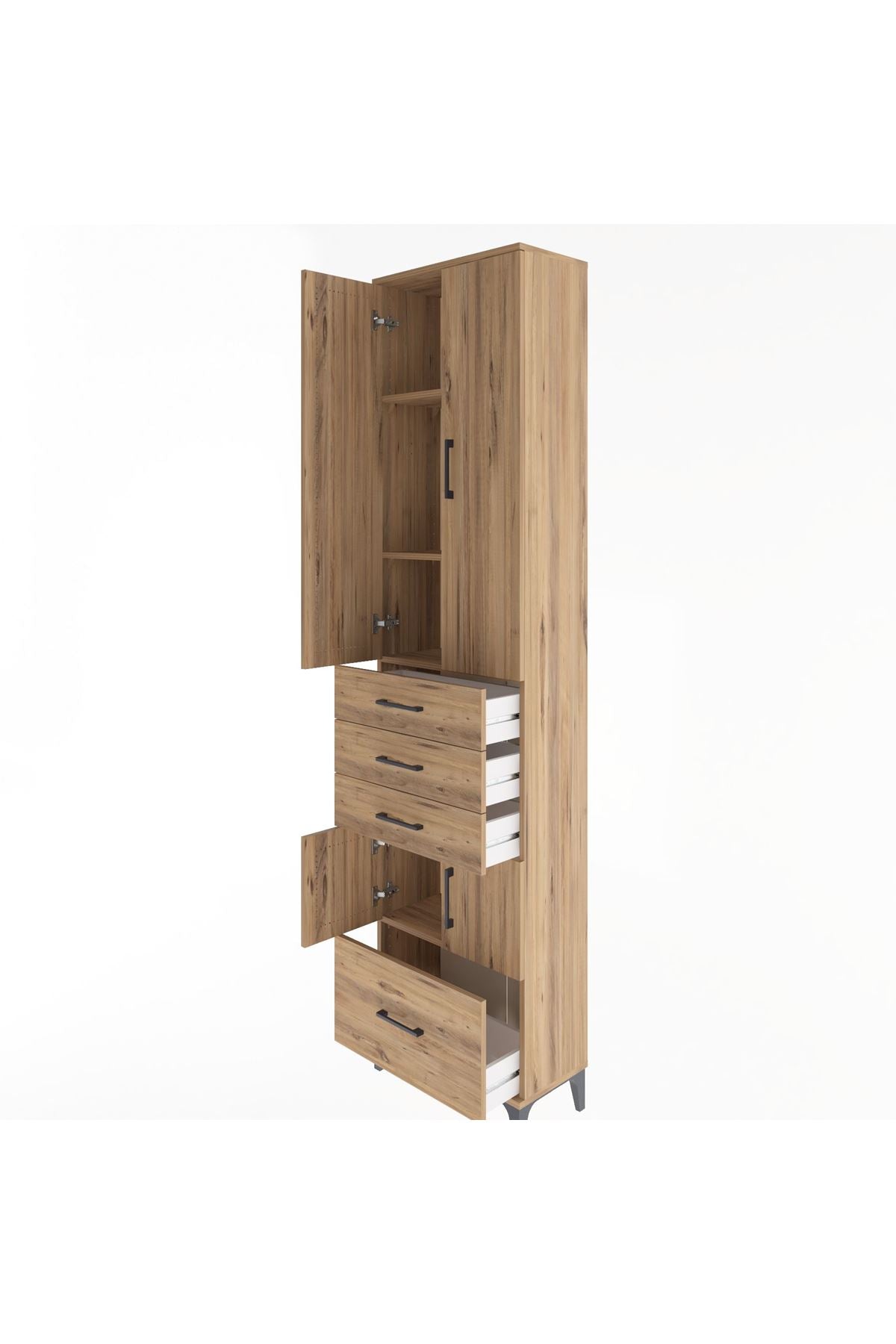 Arges Dolap 4 Raflı 4 Çekmeceli 4 Kapaklı 60x30x243 - S32M011V9A