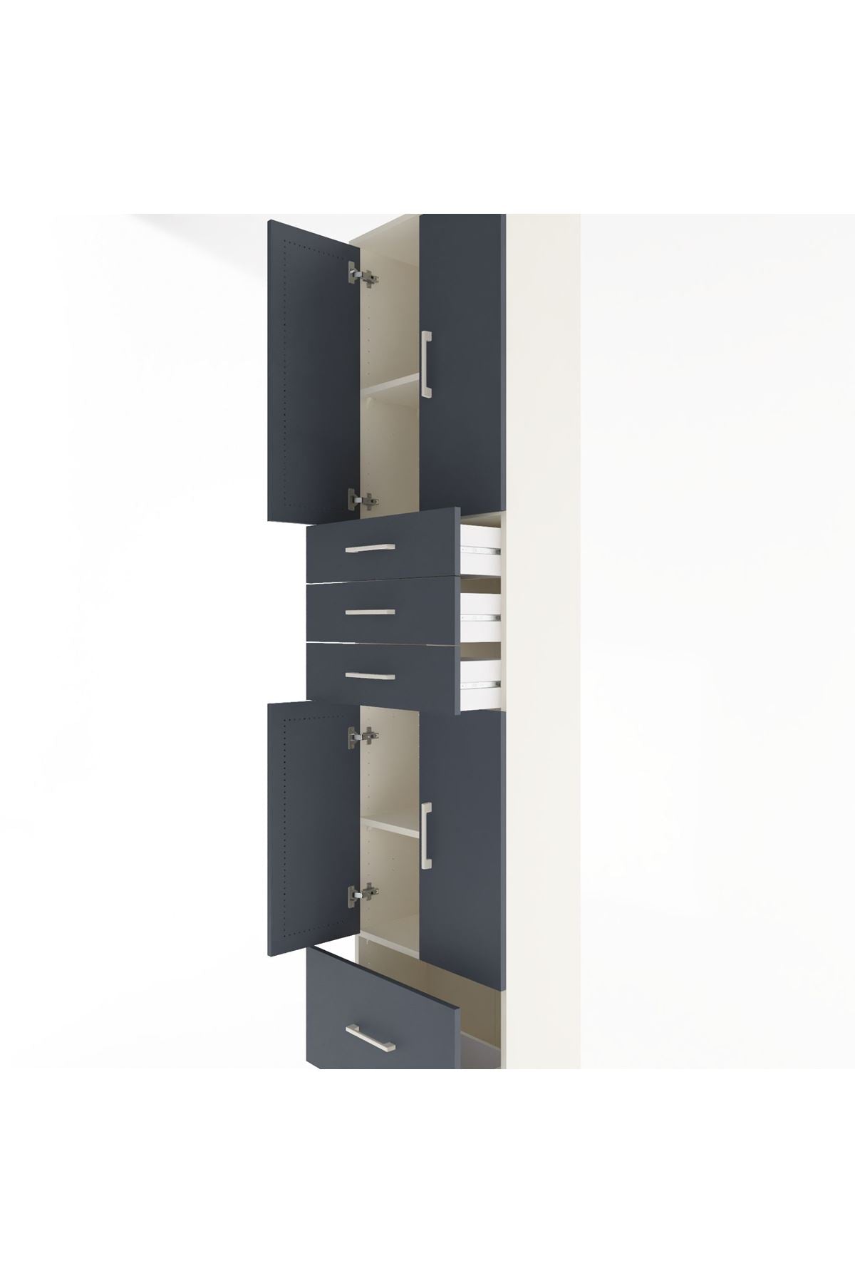 Arges Dolap 4 Raflı 4 Çekmeceli 4 Kapaklı 60x30x243 - S32M012V2A