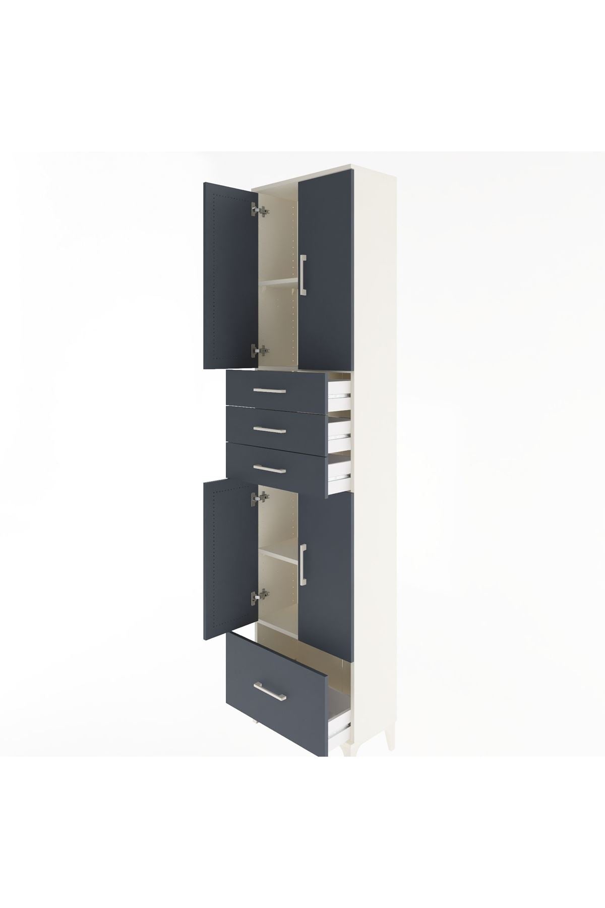 Arges Dolap 4 Raflı 4 Çekmeceli 4 Kapaklı 60x30x243 - S32M012V2A