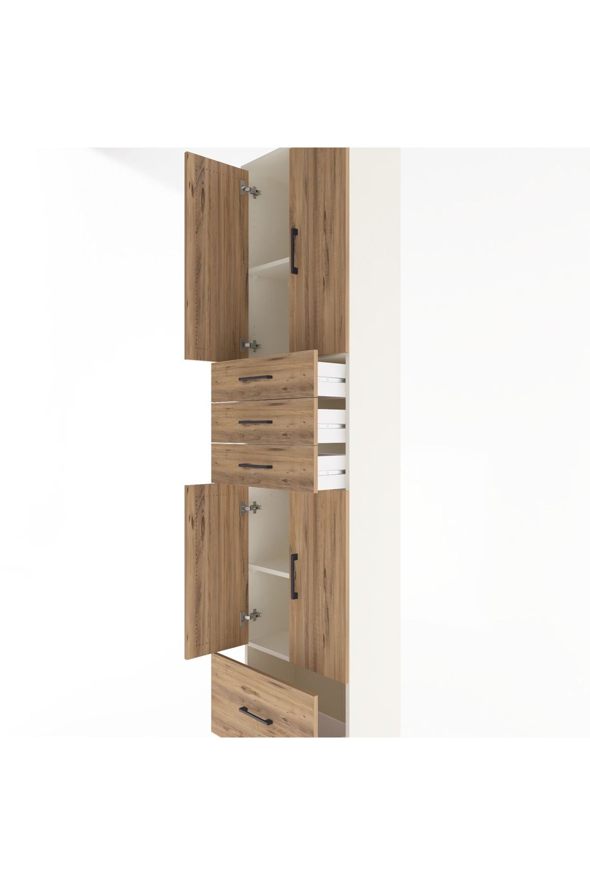 Arges Dolap 4 Raflı 4 Çekmeceli 4 Kapaklı 60x30x243 - S32M012V3A