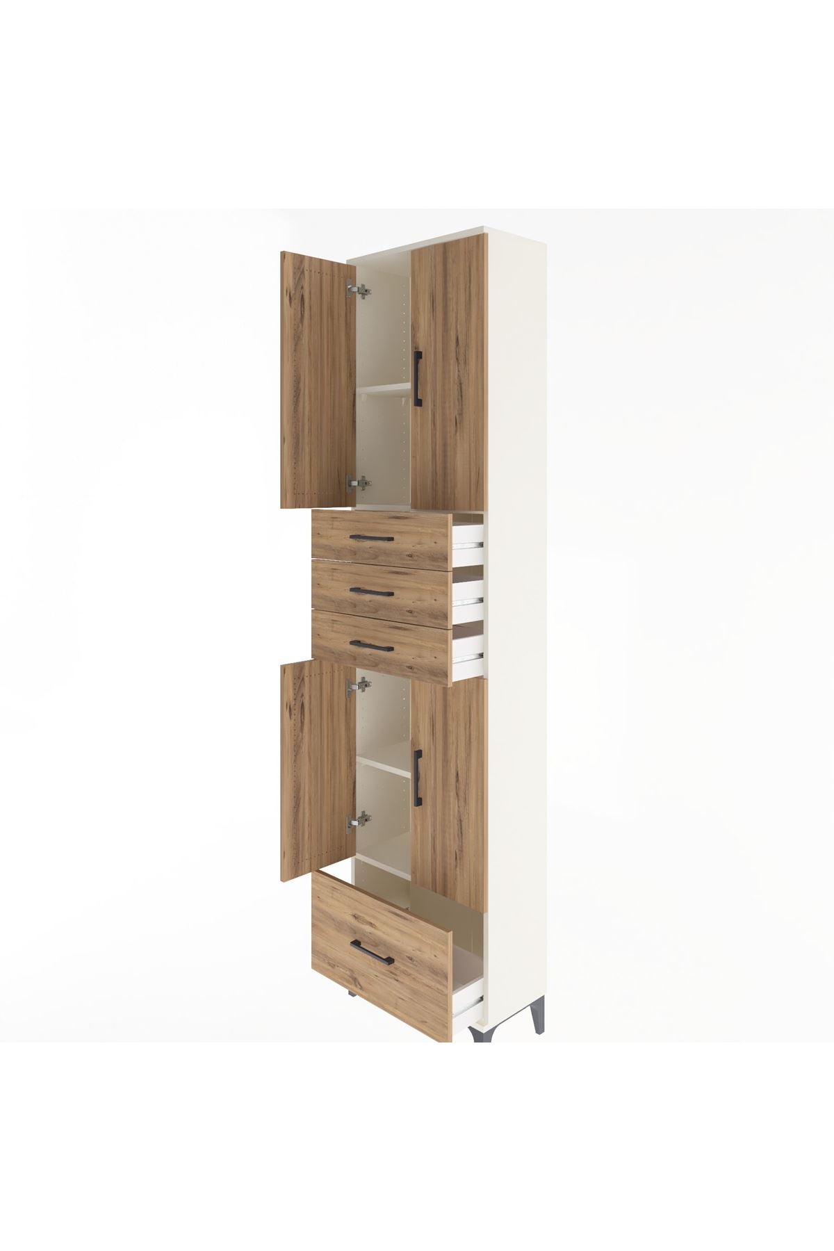 Arges Dolap 4 Raflı 4 Çekmeceli 4 Kapaklı 60x30x243 - S32M012V3A