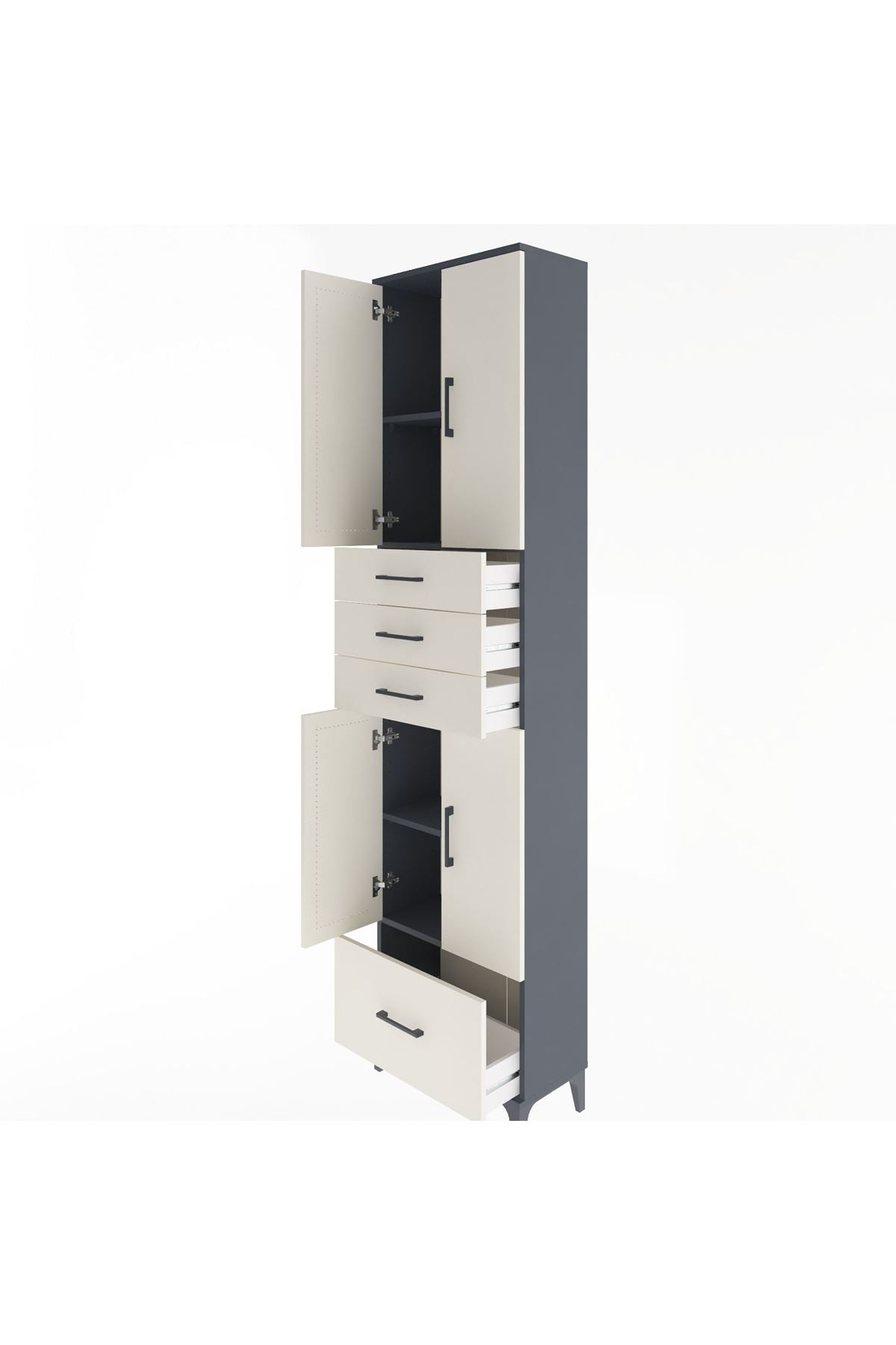 Arges Dolap 4 Raflı 4 Çekmeceli 4 Kapaklı 60x30x243 - S32M012V4A