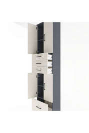 Arges Dolap 4 Raflı 4 Çekmeceli 4 Kapaklı 60x30x243 - S32M012V4A