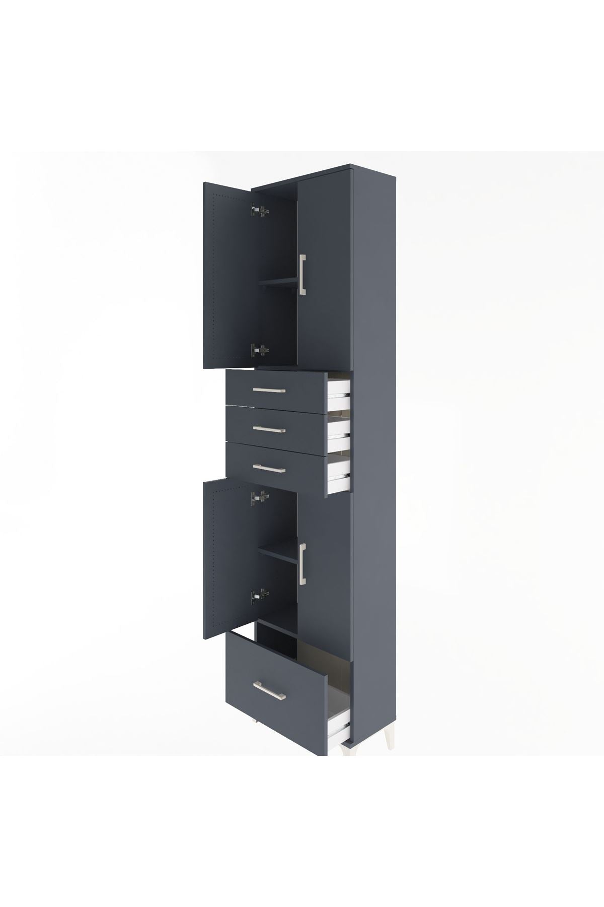 Arges Dolap 4 Raflı 4 Çekmeceli 4 Kapaklı 60x30x243 - S32M012V5A