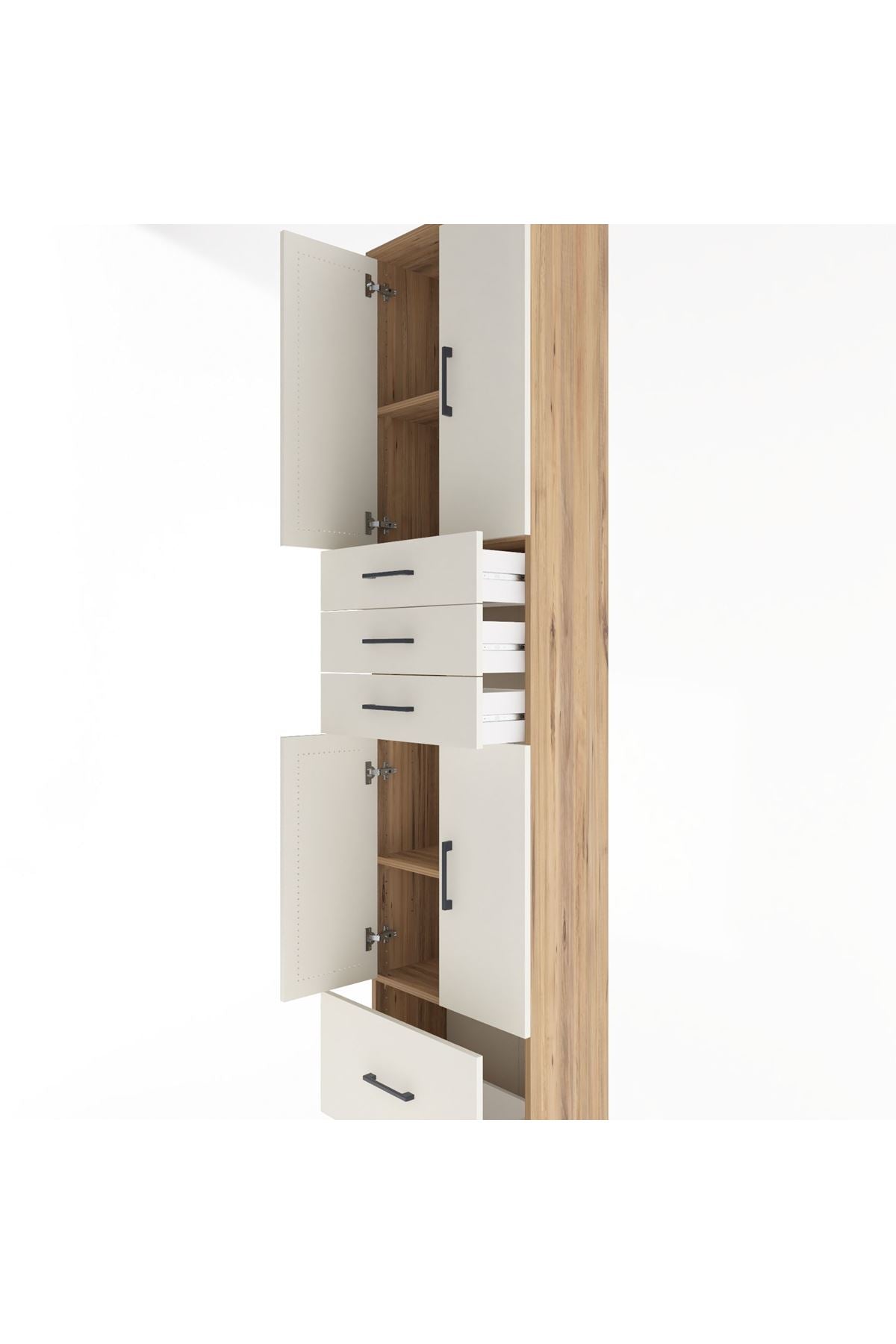 Arges Dolap 4 Raflı 4 Çekmeceli 4 Kapaklı 60x30x243 - S32M012V7A