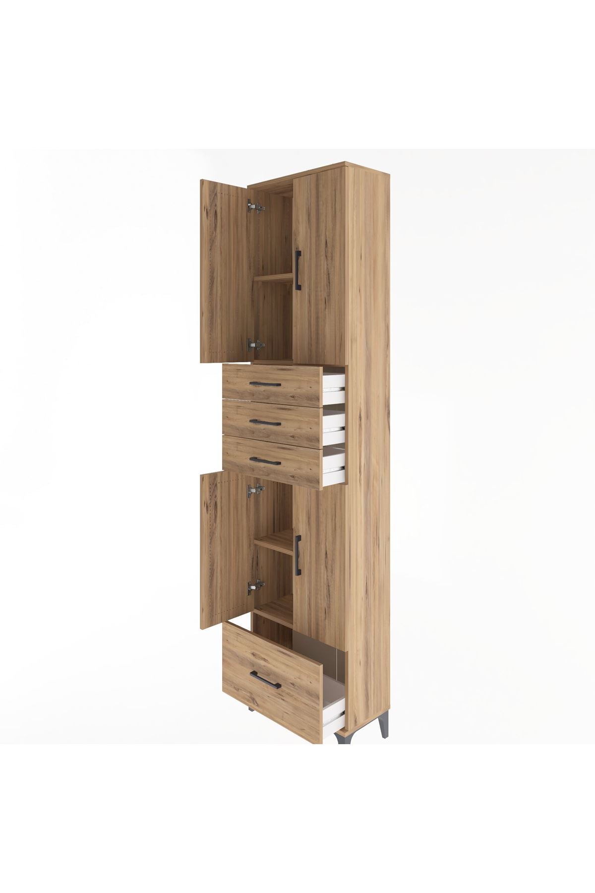 Arges Dolap 4 Raflı 4 Çekmeceli 4 Kapaklı 60x30x243 - S32M012V9A