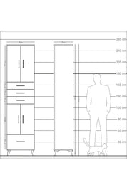 Arges Dolap 4 Raflı 4 Çekmeceli 4 Kapaklı 60x30x243 - S32M012V9A