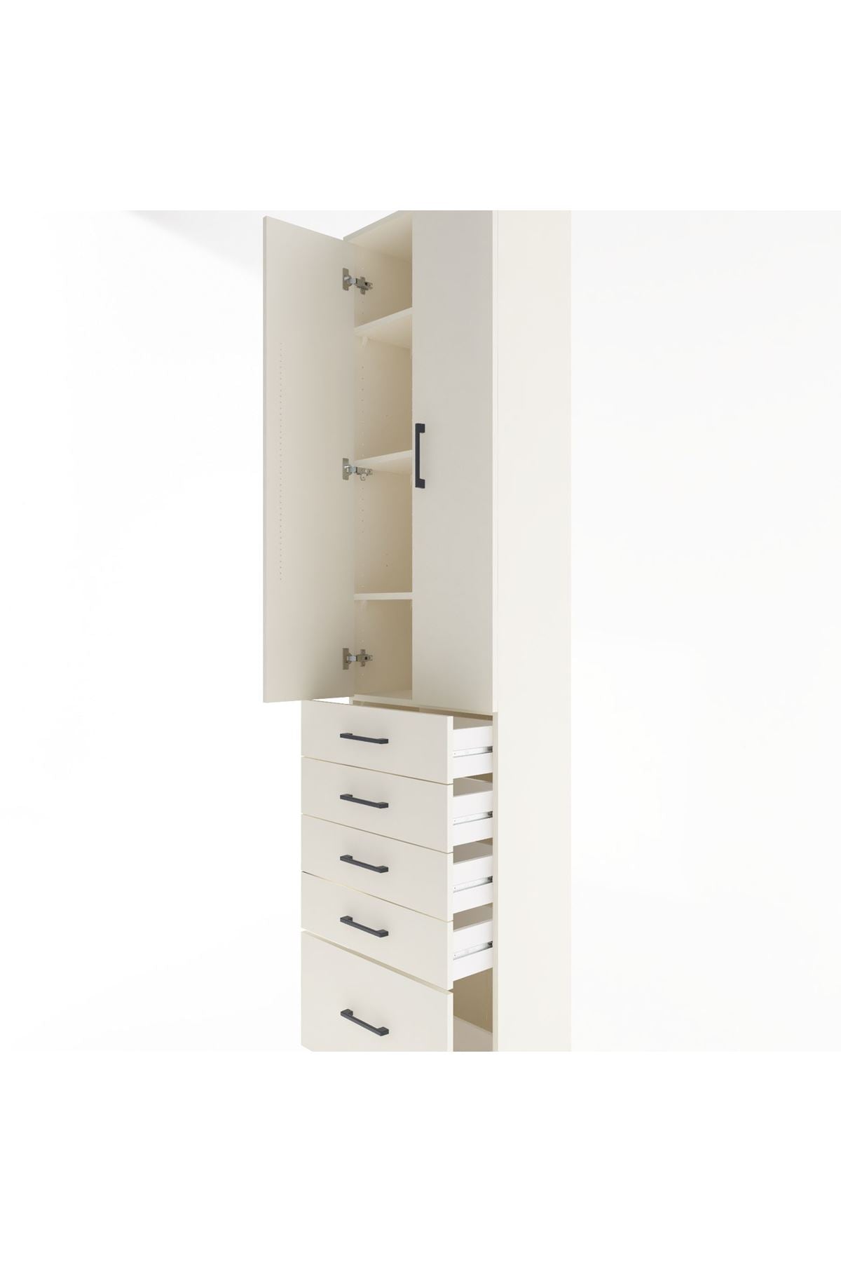 Arges Dolap 4 Raflı 5 Çekmeceli 2 Kapaklı 60x30x243 - S32M013V1A