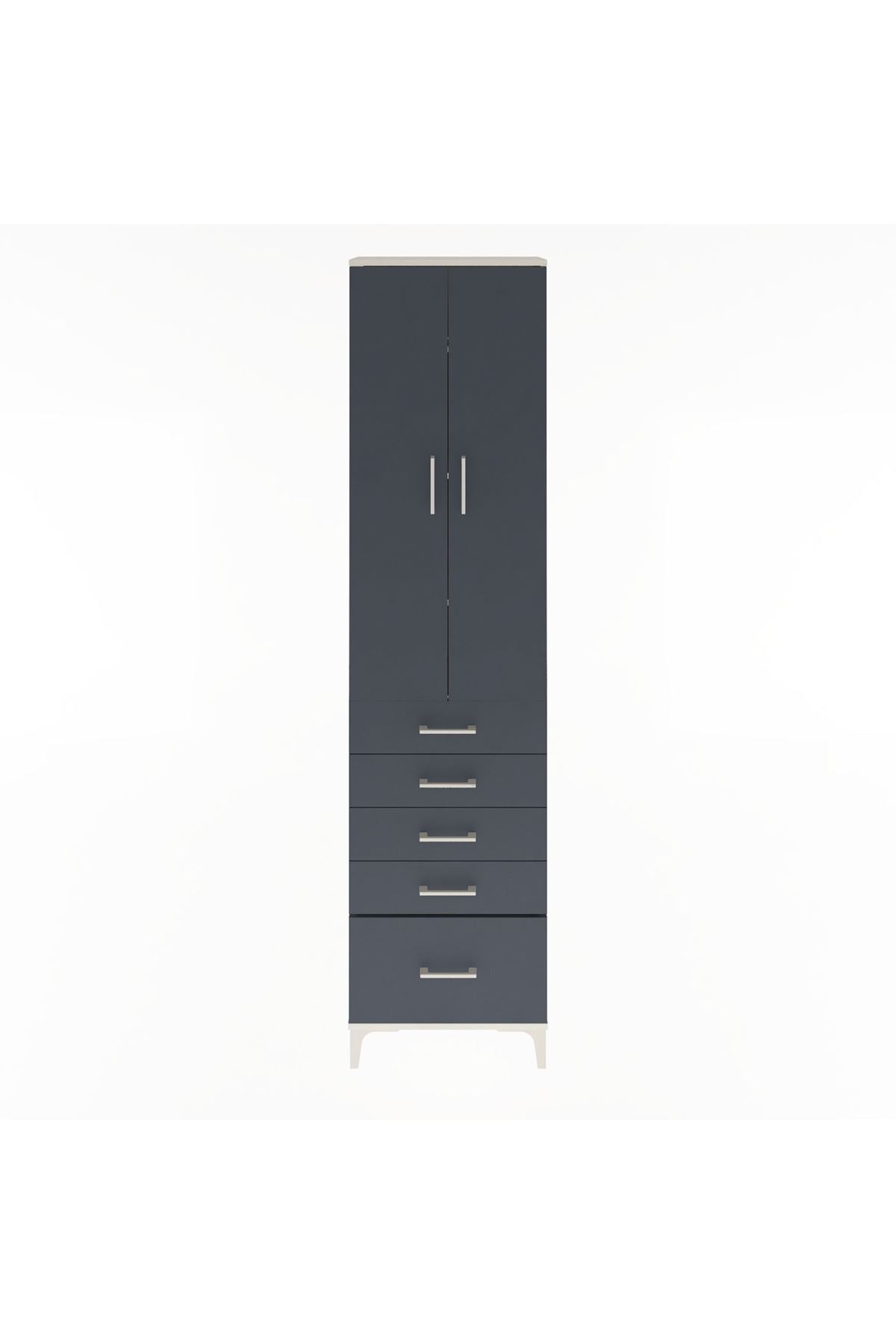 Arges Dolap 4 Raflı 5 Çekmeceli 2 Kapaklı 60x30x243 - S32M013V2A