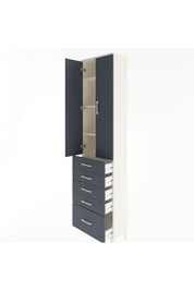 Arges Dolap 4 Raflı 5 Çekmeceli 2 Kapaklı 60x30x243 - S32M013V2A
