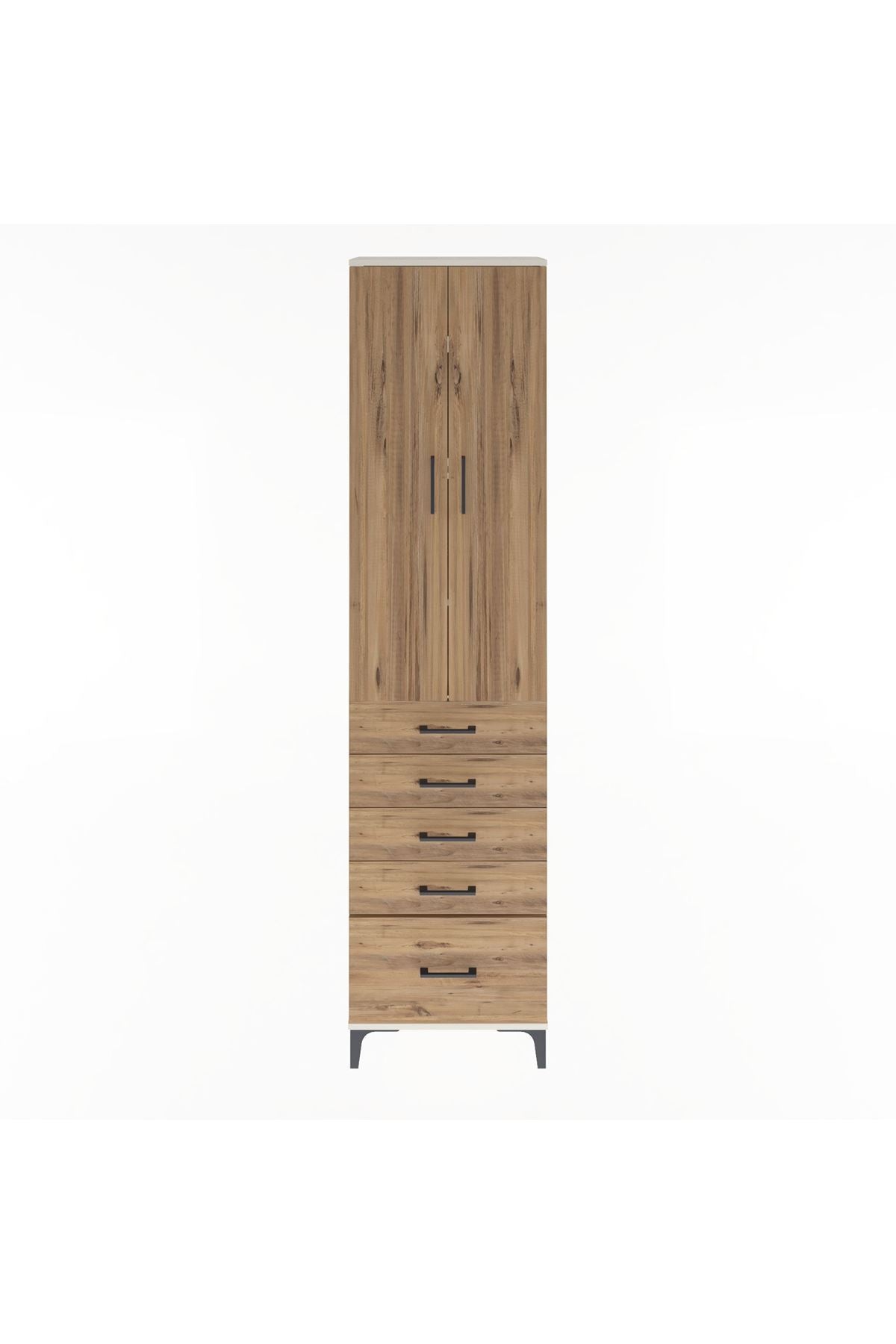 Arges Dolap 4 Raflı 5 Çekmeceli 2 Kapaklı 60x30x243 - S32M013V3A