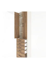 Arges Dolap 4 Raflı 5 Çekmeceli 2 Kapaklı 60x30x243 - S32M013V3A