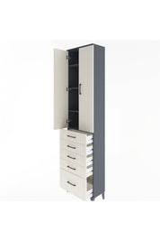 Arges Dolap 4 Raflı 5 Çekmeceli 2 Kapaklı 60x30x243 - S32M013V4A