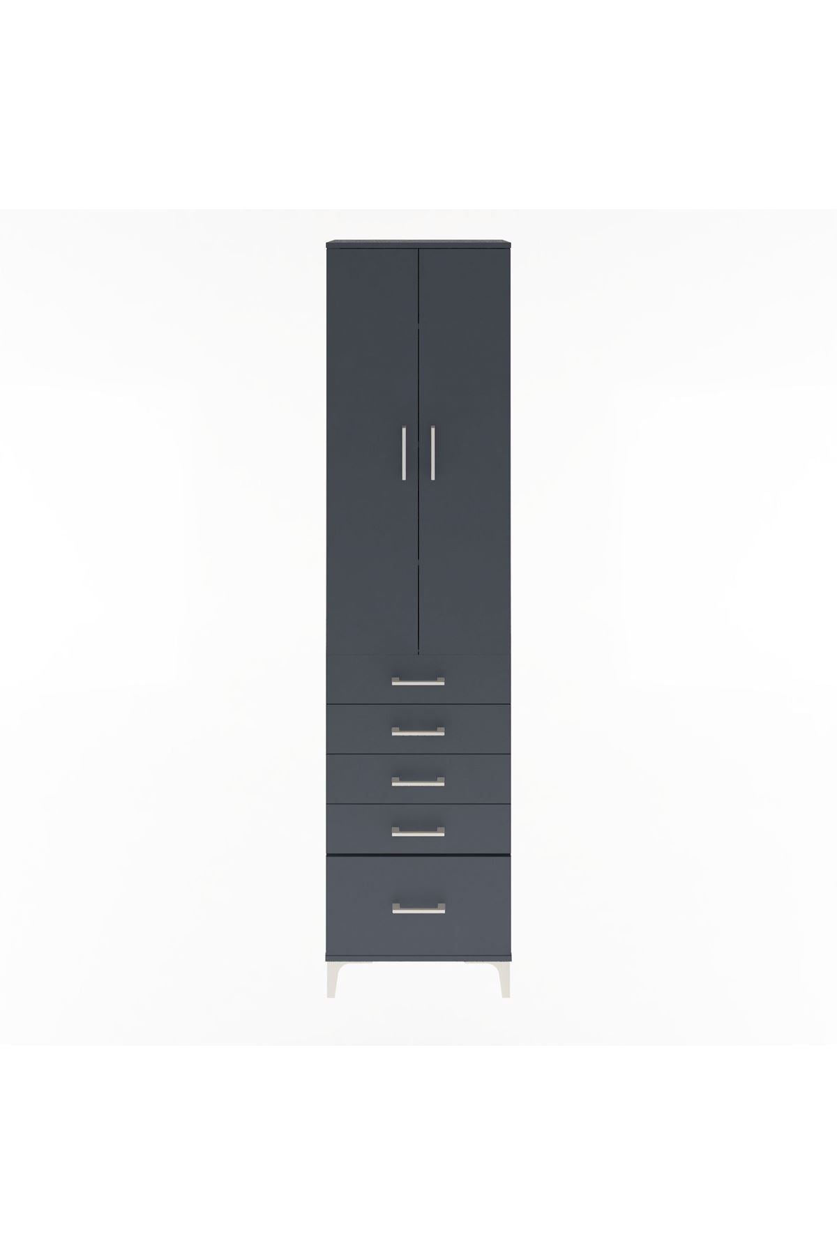 Arges Dolap 4 Raflı 5 Çekmeceli 2 Kapaklı 60x30x243 - S32M013V5A
