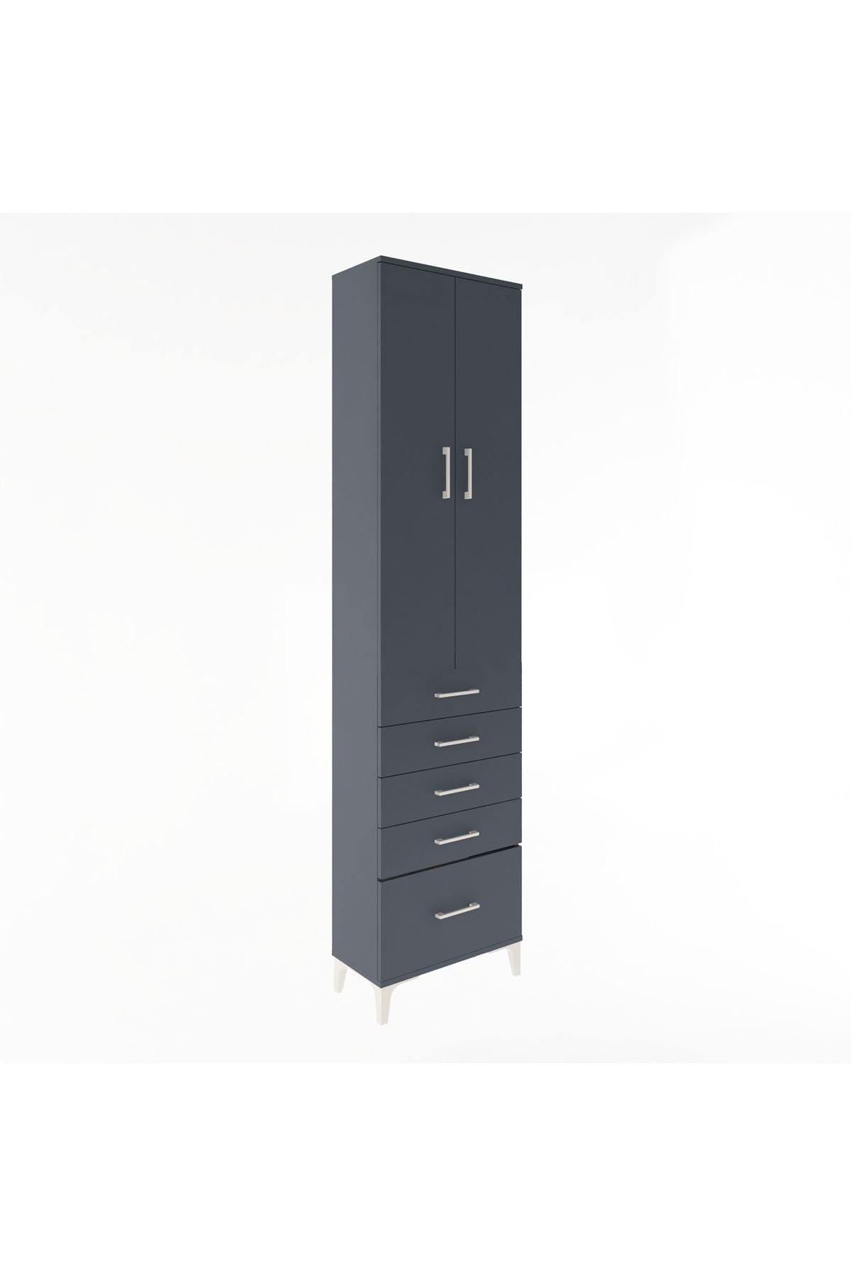 Arges Dolap 4 Raflı 5 Çekmeceli 2 Kapaklı 60x30x243 - S32M013V5A