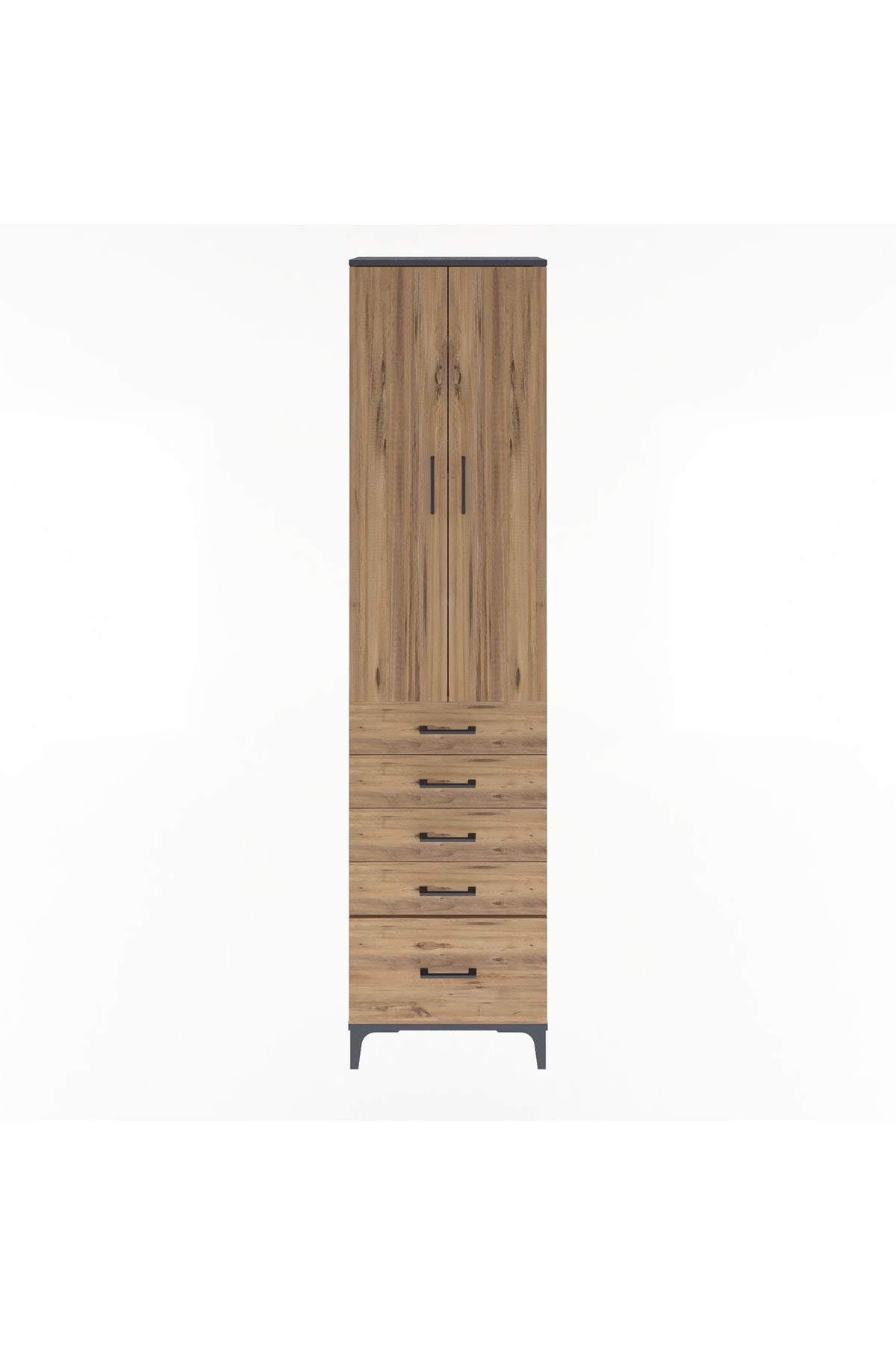 Arges Dolap 4 Raflı 5 Çekmeceli 2 Kapaklı 60x30x243 - S32M013V6A