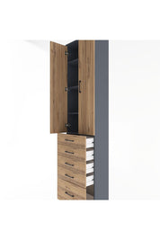 Arges Dolap 4 Raflı 5 Çekmeceli 2 Kapaklı 60x30x243 - S32M013V6A