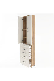 Arges Dolap 4 Raflı 5 Çekmeceli 2 Kapaklı 60x30x243 - S32M013V7A