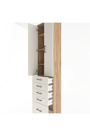 Arges Dolap 4 Raflı 5 Çekmeceli 2 Kapaklı 60x30x243 - S32M013V7A