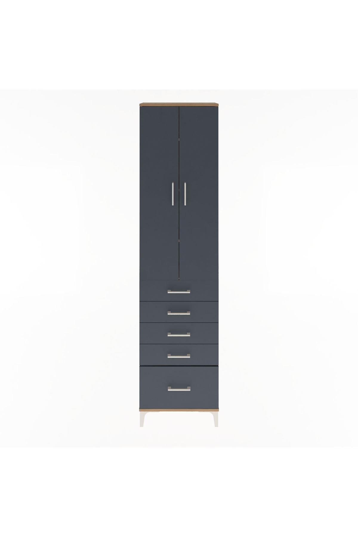 Arges Dolap 4 Raflı 5 Çekmeceli 2 Kapaklı 60x30x243 - S32M013V8A
