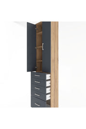 Arges Dolap 4 Raflı 5 Çekmeceli 2 Kapaklı 60x30x243 - S32M013V8A