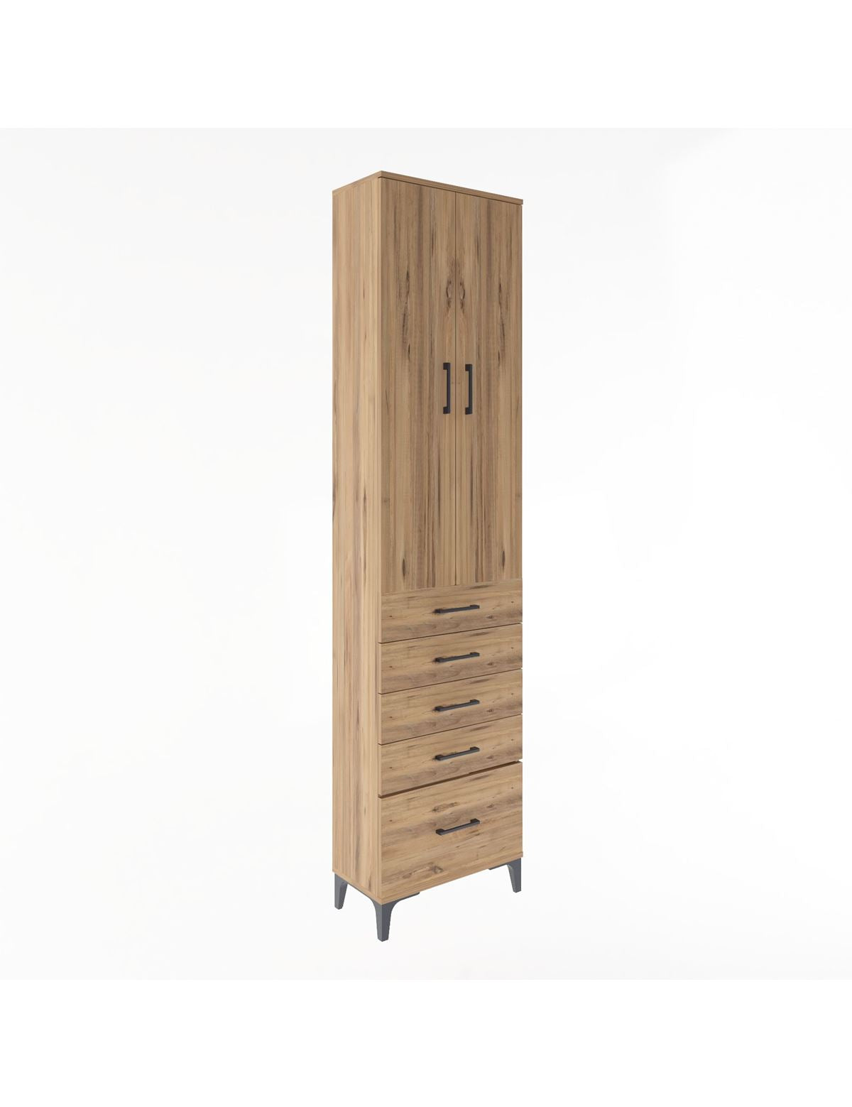 Arges Dolap 4 Raflı 5 Çekmeceli 2 Kapaklı 60x30x243 - S32M013V9A