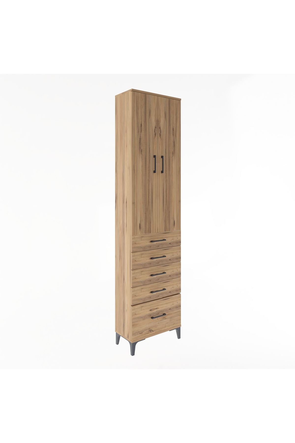 Arges Dolap 4 Raflı 5 Çekmeceli 2 Kapaklı 60x30x243 - S32M013V9A