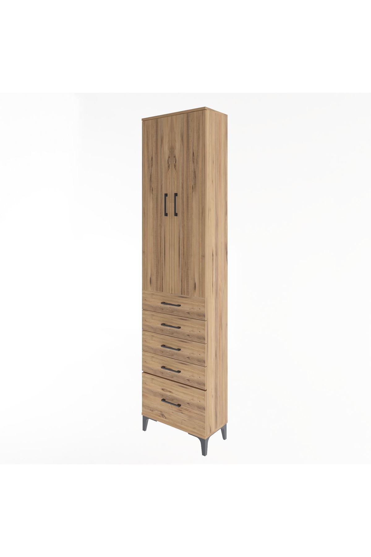 Arges Dolap 4 Raflı 5 Çekmeceli 2 Kapaklı 60x30x243 - S32M013V9A