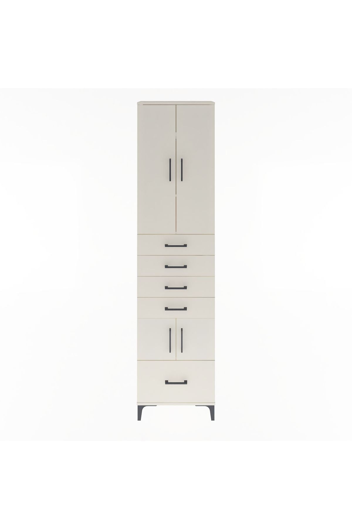 Arges Dolap 4 Raflı 5 Çekmeceli 4 Kapaklı 60x30x243 - S32M014V1A