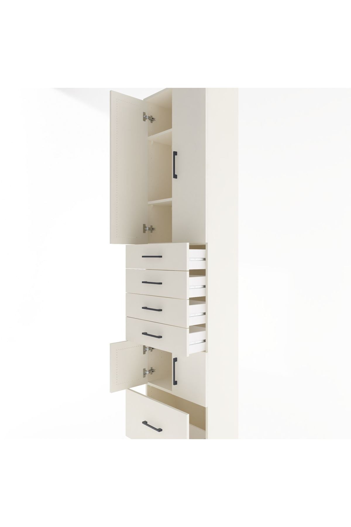 Arges Dolap 4 Raflı 5 Çekmeceli 4 Kapaklı 60x30x243 - S32M014V1A