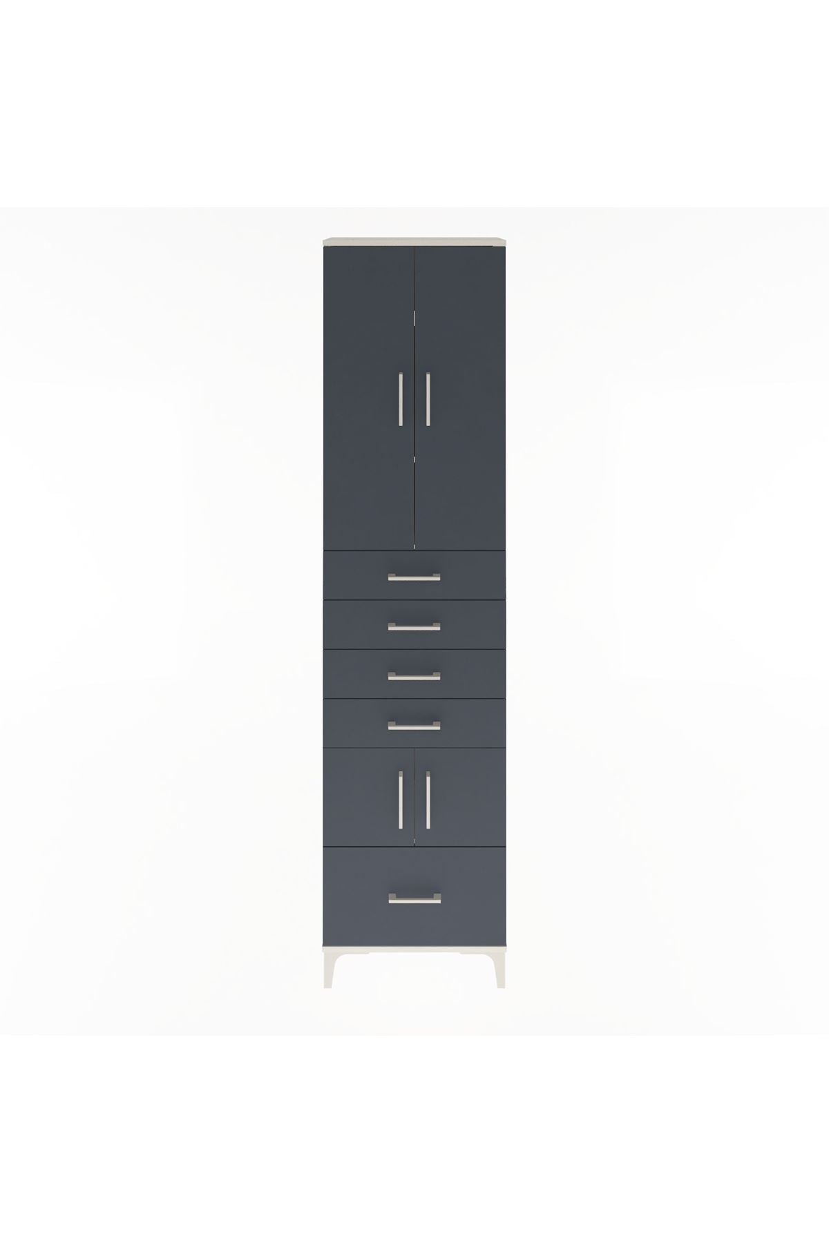 Arges Dolap 4 Raflı 5 Çekmeceli 4 Kapaklı 60x30x243 - S32M014V2A
