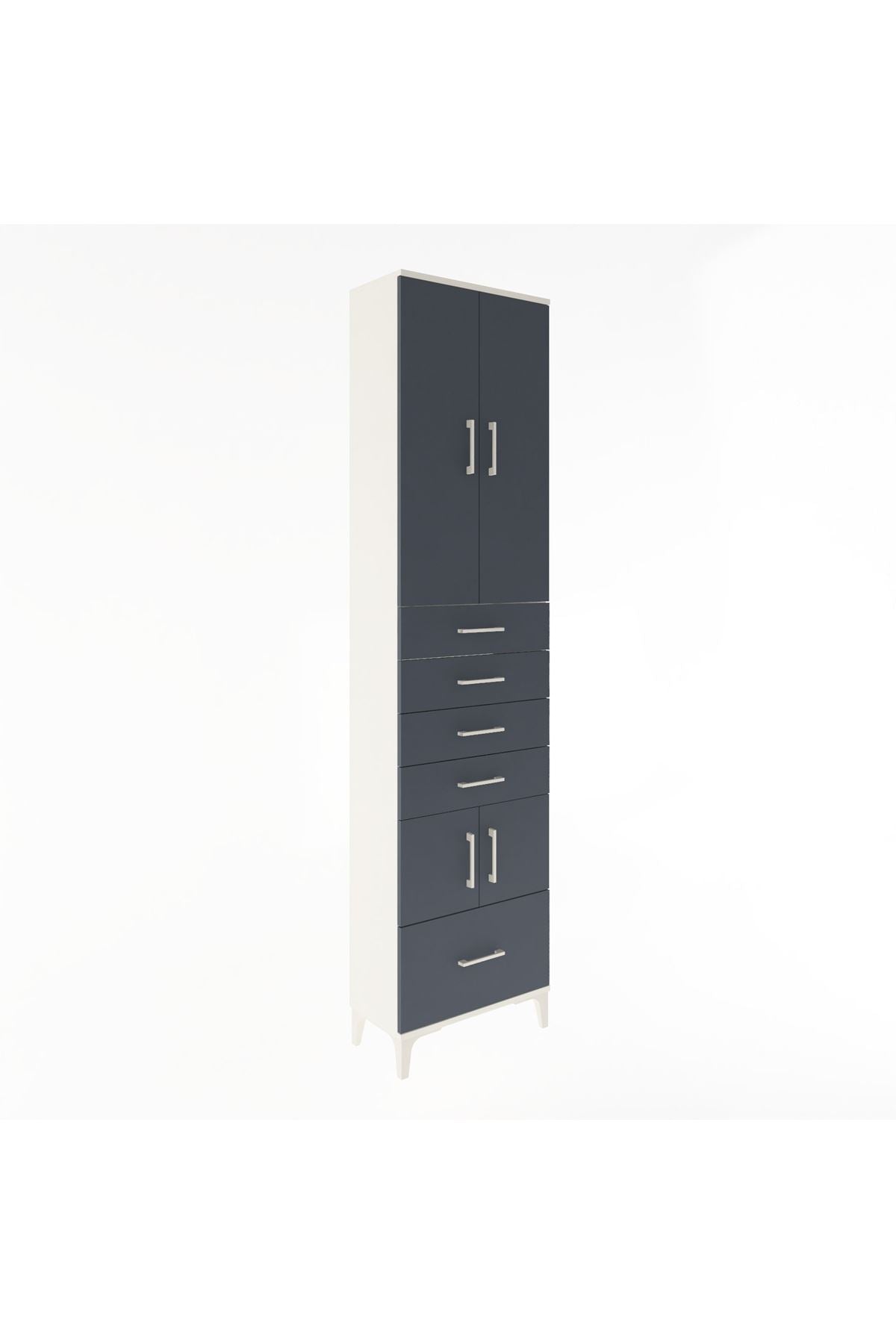 Arges Dolap 4 Raflı 5 Çekmeceli 4 Kapaklı 60x30x243 - S32M014V2A