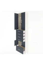 Arges Dolap 4 Raflı 5 Çekmeceli 4 Kapaklı 60x30x243 - S32M014V2A