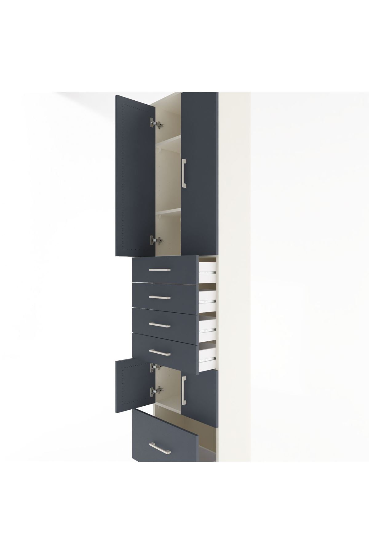 Arges Dolap 4 Raflı 5 Çekmeceli 4 Kapaklı 60x30x243 - S32M014V2A